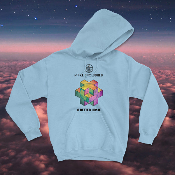 Make Our World A Better Home Unisex Hoodie (Trippy 3D Earth)