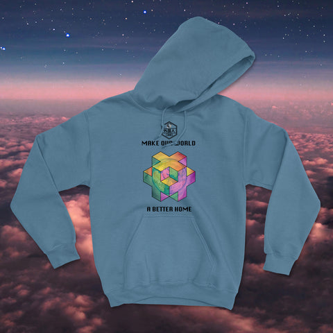 Make Our World A Better Home Unisex Hoodie (Trippy 3D Earth)