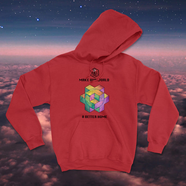 Make Our World A Better Home Unisex Hoodie (Trippy 3D Earth)